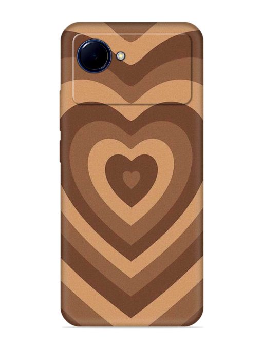 Brown Heart Embossed Soft Silicone Case for Realme Narzo 50I Prime