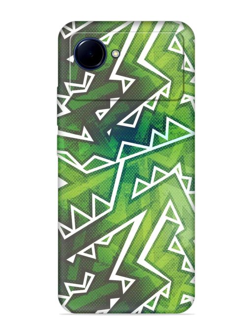 Green Graffiti Seamless Embossed Soft Silicone Case for Realme Narzo 50I Prime Zapvi