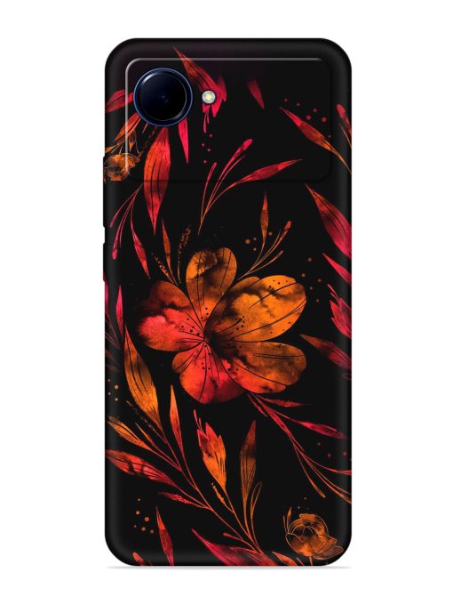 Red Flower Painting Embossed Soft Silicone Case for Realme Narzo 50I Prime