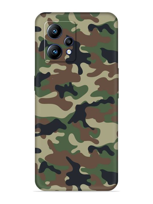 Army Military Camouflage Dark Green Embossed Soft Silicone Case for Realme Narzo 50 Pro Zapvi