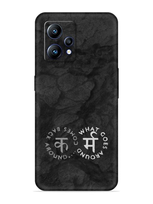 Karma Hindi Word Embossed Soft Silicone Case for Realme Narzo 50 Pro