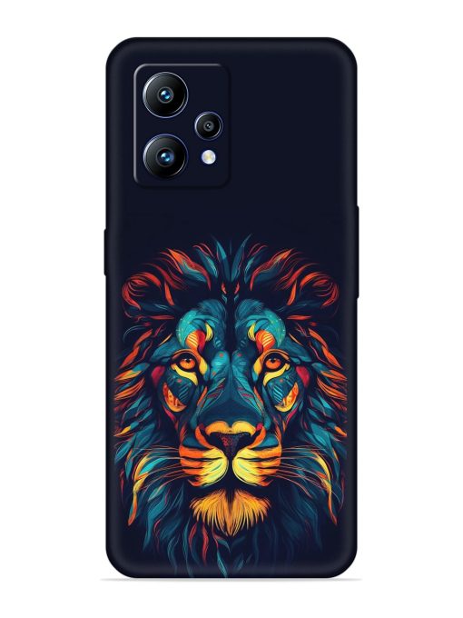 Colorful Lion Embossed Soft Silicone Case for Realme Narzo 50 Pro