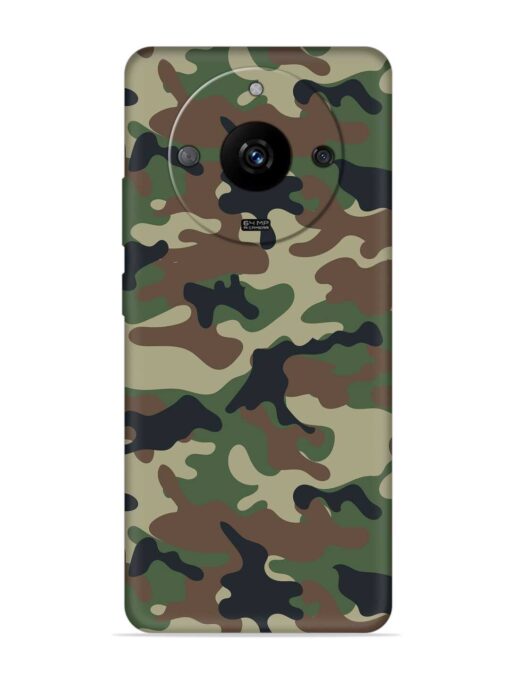 Army Military Camouflage Dark Green Embossed Soft Silicone Case for Realme Narzo 60 (5G) Zapvi