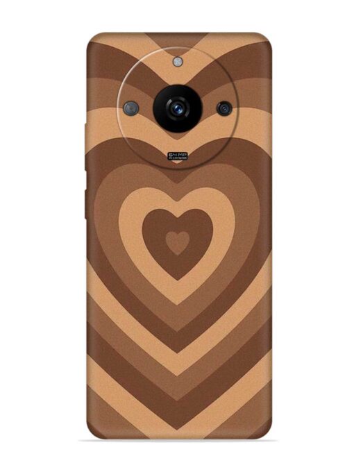 Brown Heart Embossed Soft Silicone Case for Realme Narzo 60 (5G) Zapvi