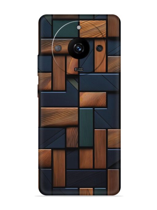 Wooden Background Cubes Embossed Soft Silicone Case for Realme Narzo 60 (5G) Zapvi