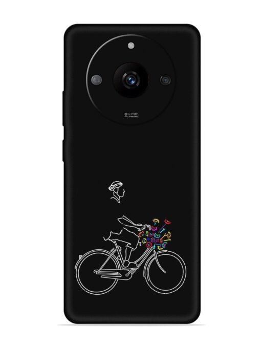 Minimalist Cycle Art Embossed Soft Silicone Case for Realme Narzo 60 (5G) Zapvi