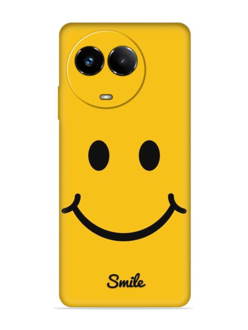 Yellow Smiley Embossed Soft Silicone Case for Realme Narzo 60X (5G) Zapvi