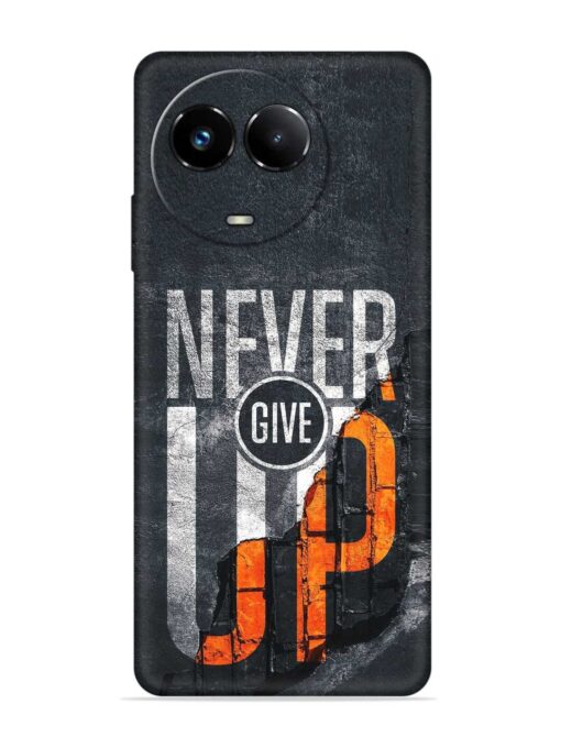 Never Give Up Embossed Soft Silicone Case for Realme Narzo 60X (5G) Zapvi