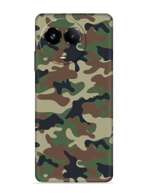 Army Military Camouflage Dark Green Embossed Soft Silicone Case for Realme Narzo 60X (5G) Zapvi