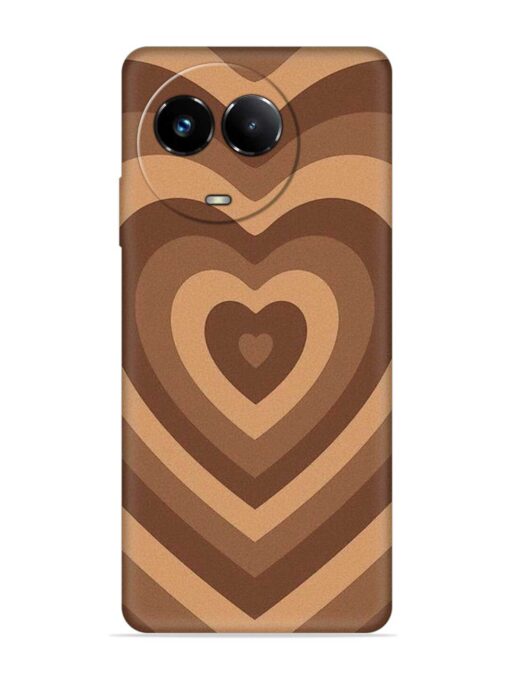 Brown Heart Embossed Soft Silicone Case for Realme Narzo 60X (5G) Zapvi