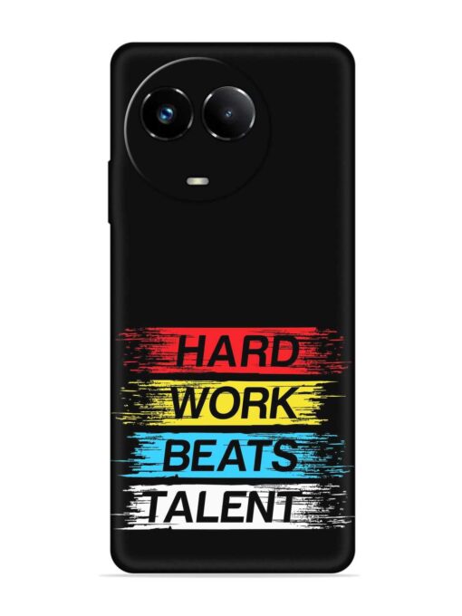 Hard Work Beats Embossed Soft Silicone Case for Realme Narzo 60X (5G)