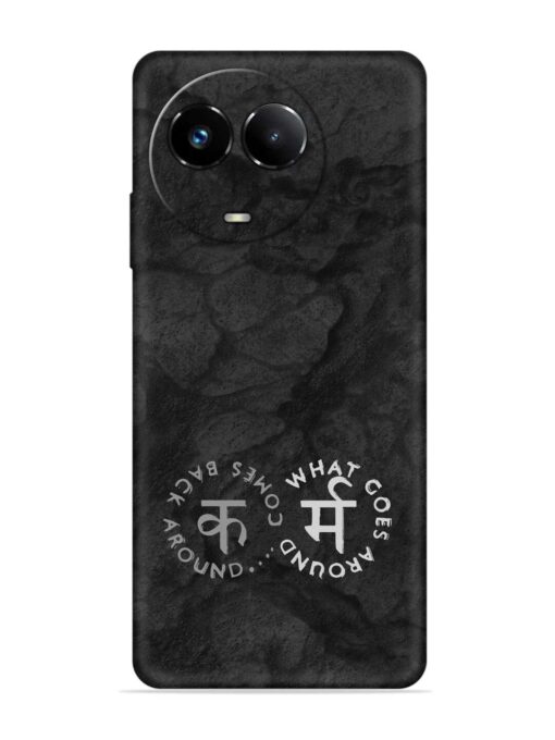 Karma Hindi Word Embossed Soft Silicone Case for Realme Narzo 60X (5G)