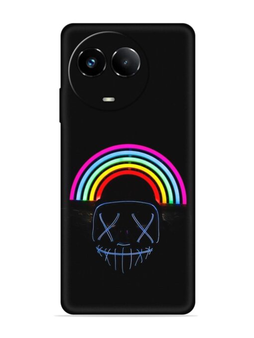 Mask Rainbow Embossed Soft Silicone Case for Realme Narzo 60X (5G)