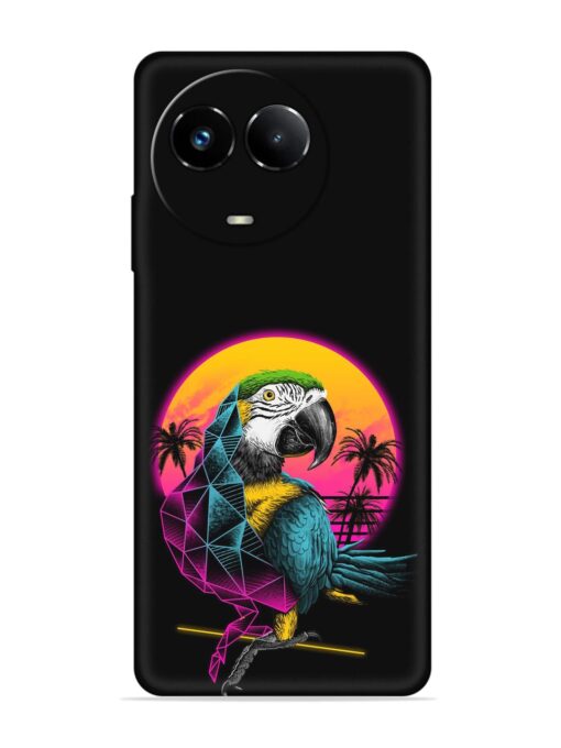 Rad Parrot Embossed Soft Silicone Case for Realme Narzo 60X (5G)