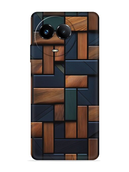 Wooden Background Cubes Embossed Soft Silicone Case for Realme Narzo 60X (5G)