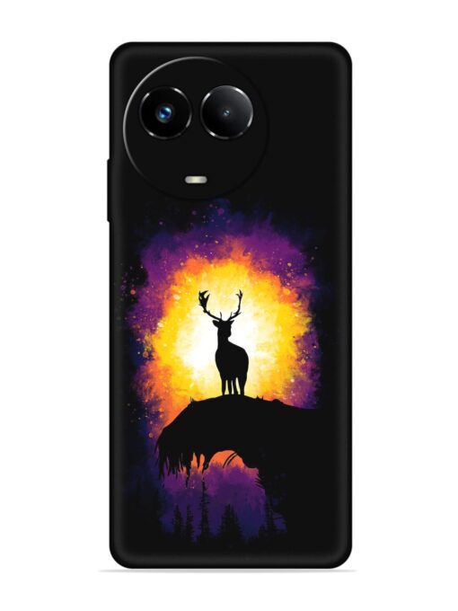 Elk Animal Art Embossed Soft Silicone Case for Realme Narzo 60X (5G)