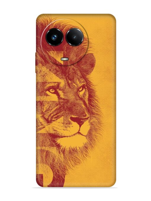 Gold Lion Crown Art Embossed Soft Silicone Case for Realme Narzo 60X (5G)