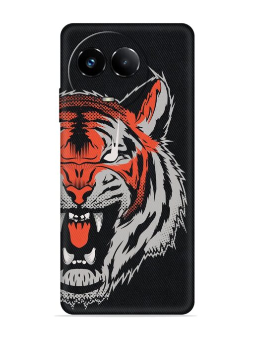 Tiger Aggression Embossed Soft Silicone Case for Realme Narzo 60X (5G)