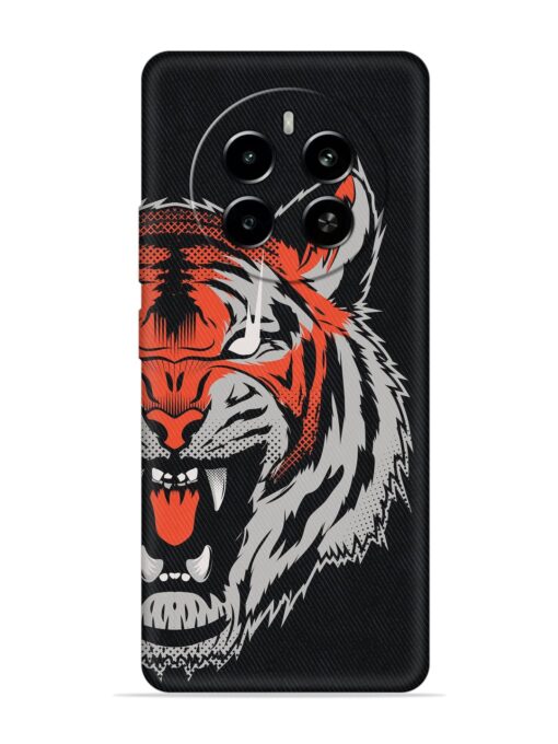 Tiger Aggression Embossed Soft Silicone Case for Realme Narzo 70 (5G)