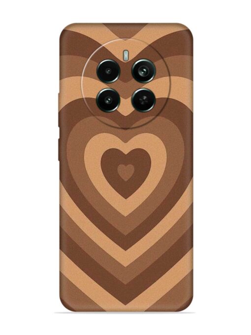 Brown Heart Embossed Soft Silicone Case for Realme Narzo 70 Pro (5G)