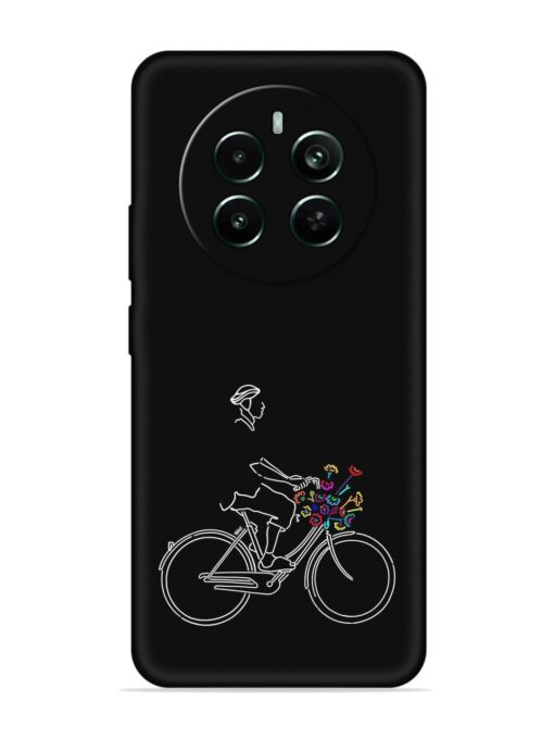 Minimalist Cycle Art Embossed Soft Silicone Case for Realme Narzo 70 Pro (5G)