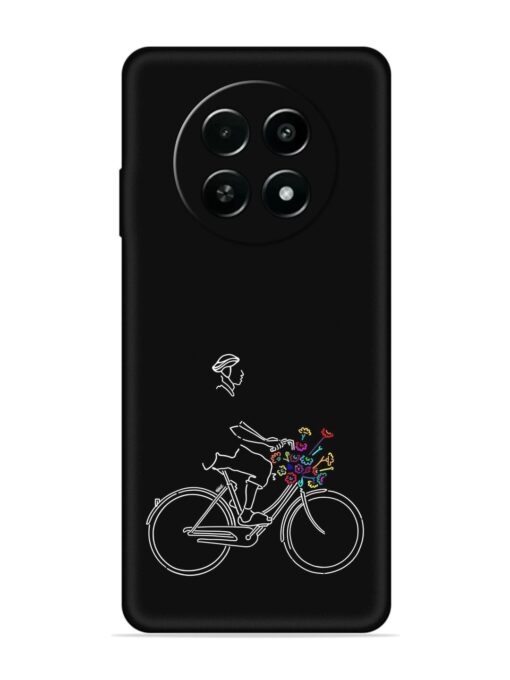 Minimalist Cycle Art Embossed Soft Silicone Case for Realme Narzo 70X (5G) Zapvi