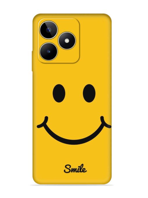 Yellow Smiley Embossed Soft Silicone Case for Realme Narzo N53 Zapvi