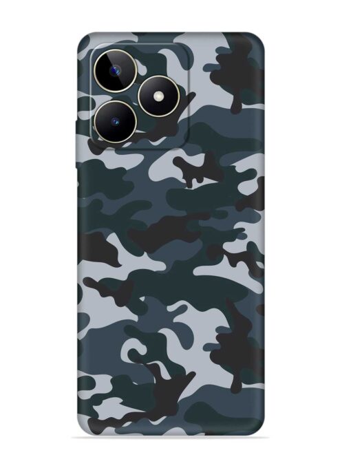 Dark Blue Army Military Art Embossed Soft Silicone Case for Realme Narzo N53 Zapvi