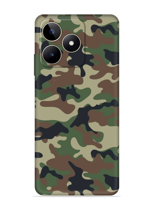 Army Military Camouflage Dark Green Embossed Soft Silicone Case for Realme Narzo N53 Zapvi