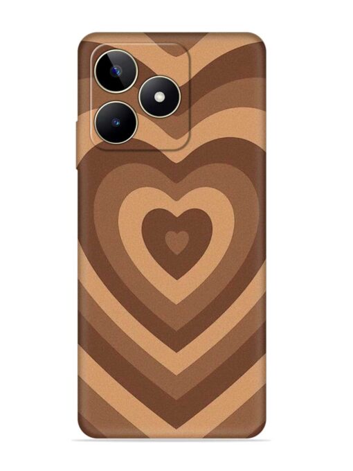 Brown Heart Embossed Soft Silicone Case for Realme Narzo N53 Zapvi