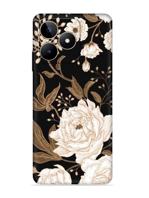 Peonies Roses Floral Embossed Soft Silicone Case for Realme Narzo N53 Zapvi