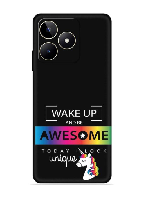 Inspirational Quote Unicorn Embossed Soft Silicone Case for Realme Narzo N53 Zapvi