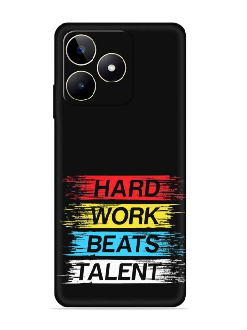 Hard Work Beats Embossed Soft Silicone Case for Realme Narzo N53 Zapvi