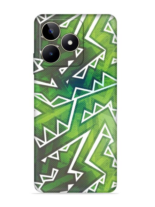 Green Graffiti Seamless Embossed Soft Silicone Case for Realme Narzo N53 Zapvi