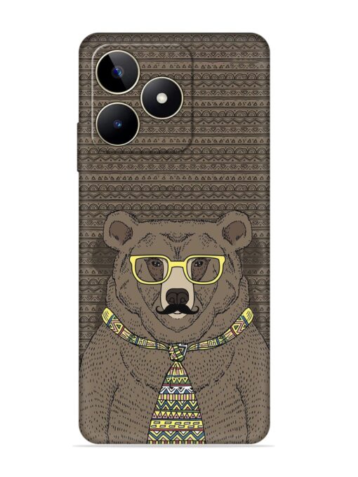 Grizzly Bear Embossed Soft Silicone Case for Realme Narzo N53 Zapvi