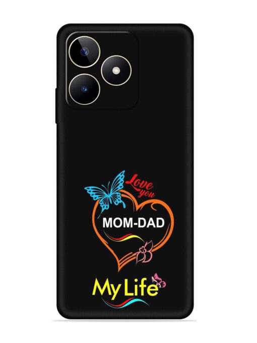 Love You Mom Dad Embossed Soft Silicone Case for Realme Narzo N53 Zapvi