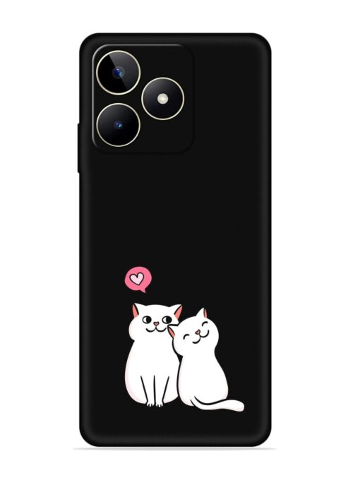 Cute Loving Cats Embossed Soft Silicone Case for Realme Narzo N53 Zapvi