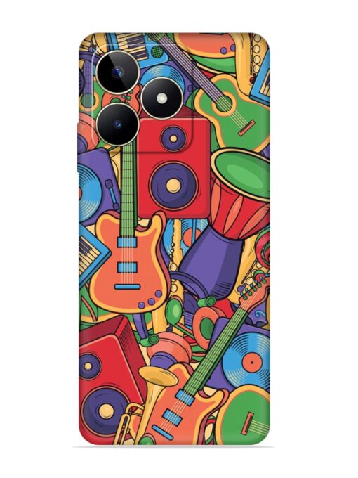 Colorful Music Art Embossed Soft Silicone Case for Realme Narzo N53 Zapvi