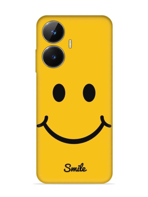 Yellow Smiley Embossed Soft Silicone Case for Realme Narzo N55