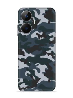 Dark Blue Army Military Art Embossed Soft Silicone Case for Realme Narzo N55