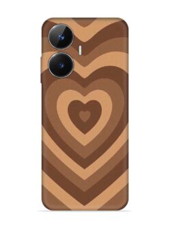 Brown Heart Embossed Soft Silicone Case for Realme Narzo N55