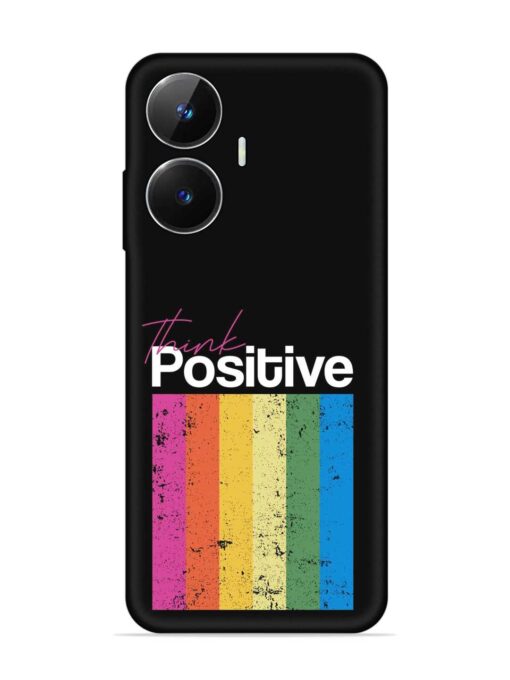 Think Positive Typography Embossed Soft Silicone Case for Realme Narzo N55 Zapvi