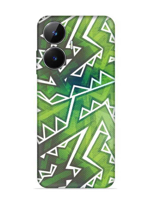 Green Graffiti Seamless Embossed Soft Silicone Case for Realme Narzo N55 Zapvi