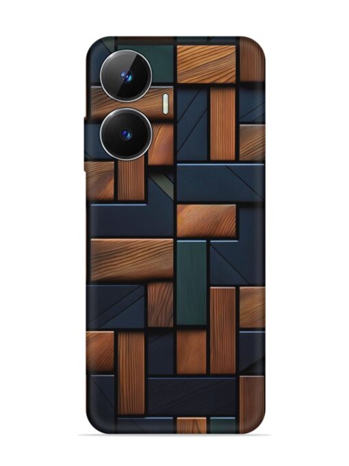 Wooden Background Cubes Embossed Soft Silicone Case for Realme Narzo N55 Zapvi