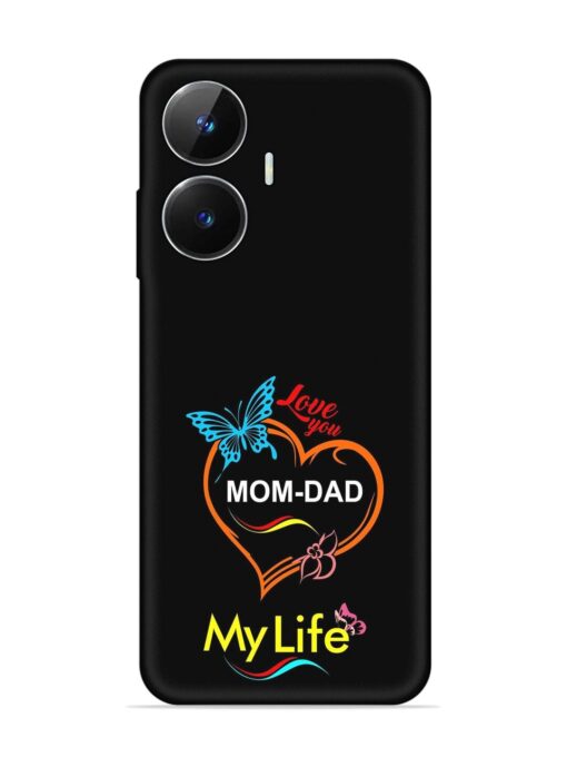 Love You Mom Dad Embossed Soft Silicone Case for Realme Narzo N55 Zapvi