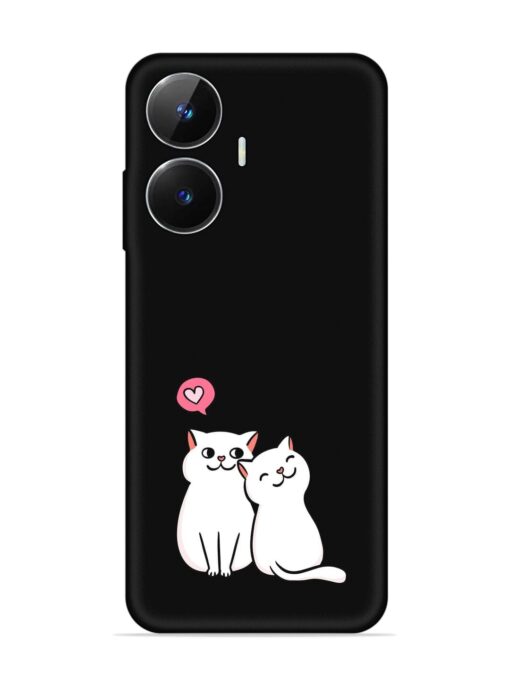 Cute Loving Cats Embossed Soft Silicone Case for Realme Narzo N55 Zapvi