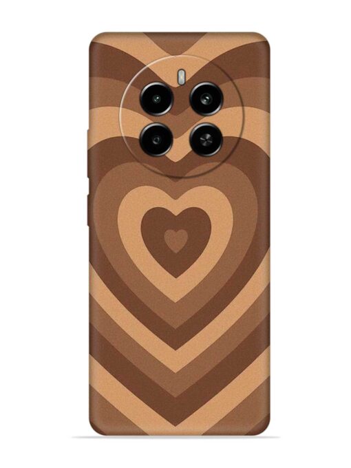 Brown Heart Embossed Soft Silicone Case for Realme P1 (5G)