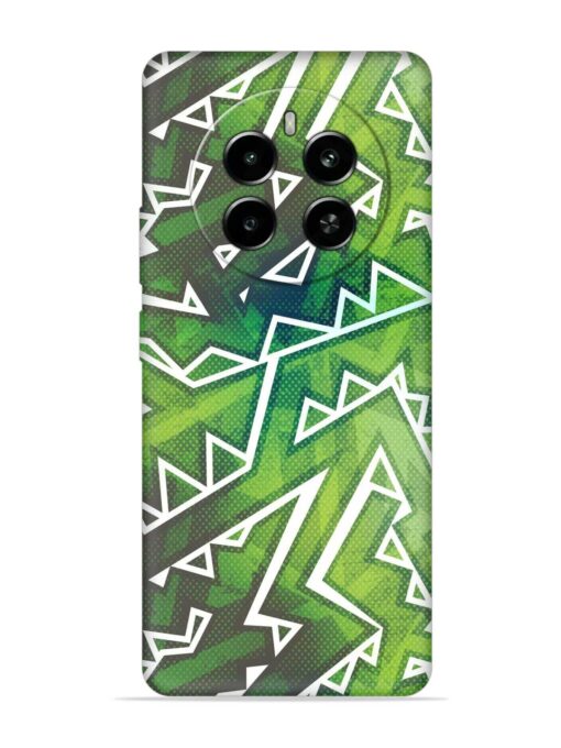 Green Graffiti Seamless Embossed Soft Silicone Case for Realme P1 (5G) Zapvi