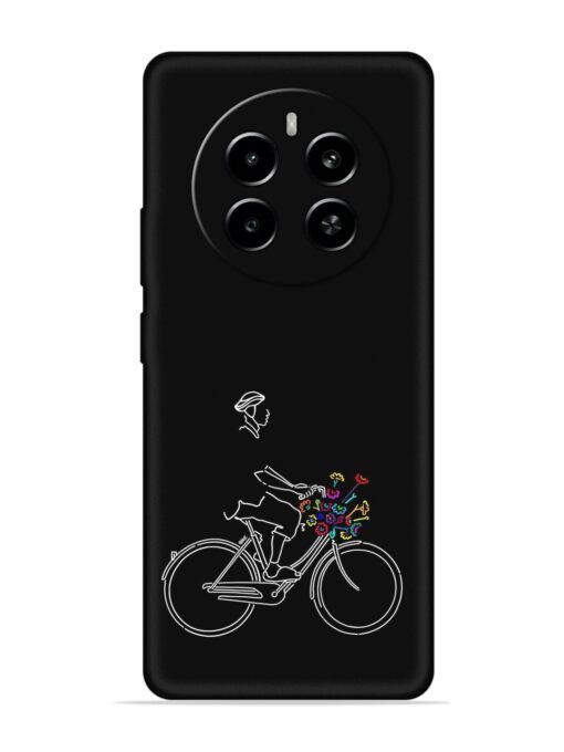 Minimalist Cycle Art Embossed Soft Silicone Case for Realme P1 (5G) Zapvi