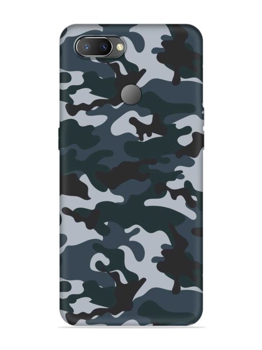 Dark Blue Army Military Art Embossed Soft Silicone Case for Realme U1